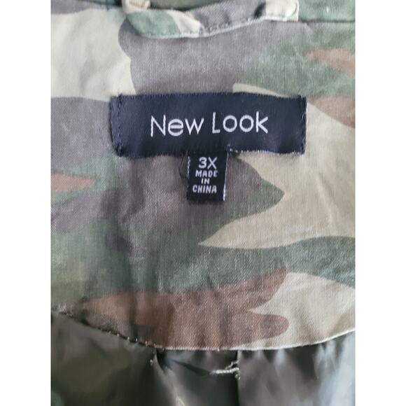 New Look Camo Jacket Zip/Snap Lined Drawstring Waist Sz 3X - Picture 9 of 10